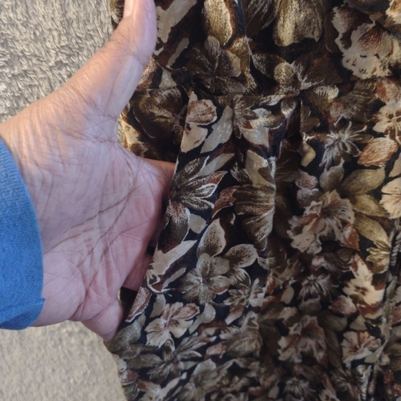 Vintage Jamie Brooke One Piece Romper Women M Dark Brown Floral Functional - Picture 4 of 9